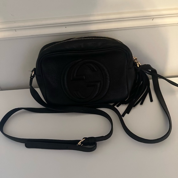 Gucci Black Crossbody Bag with Logo and Tassel - Picture 1 of 3